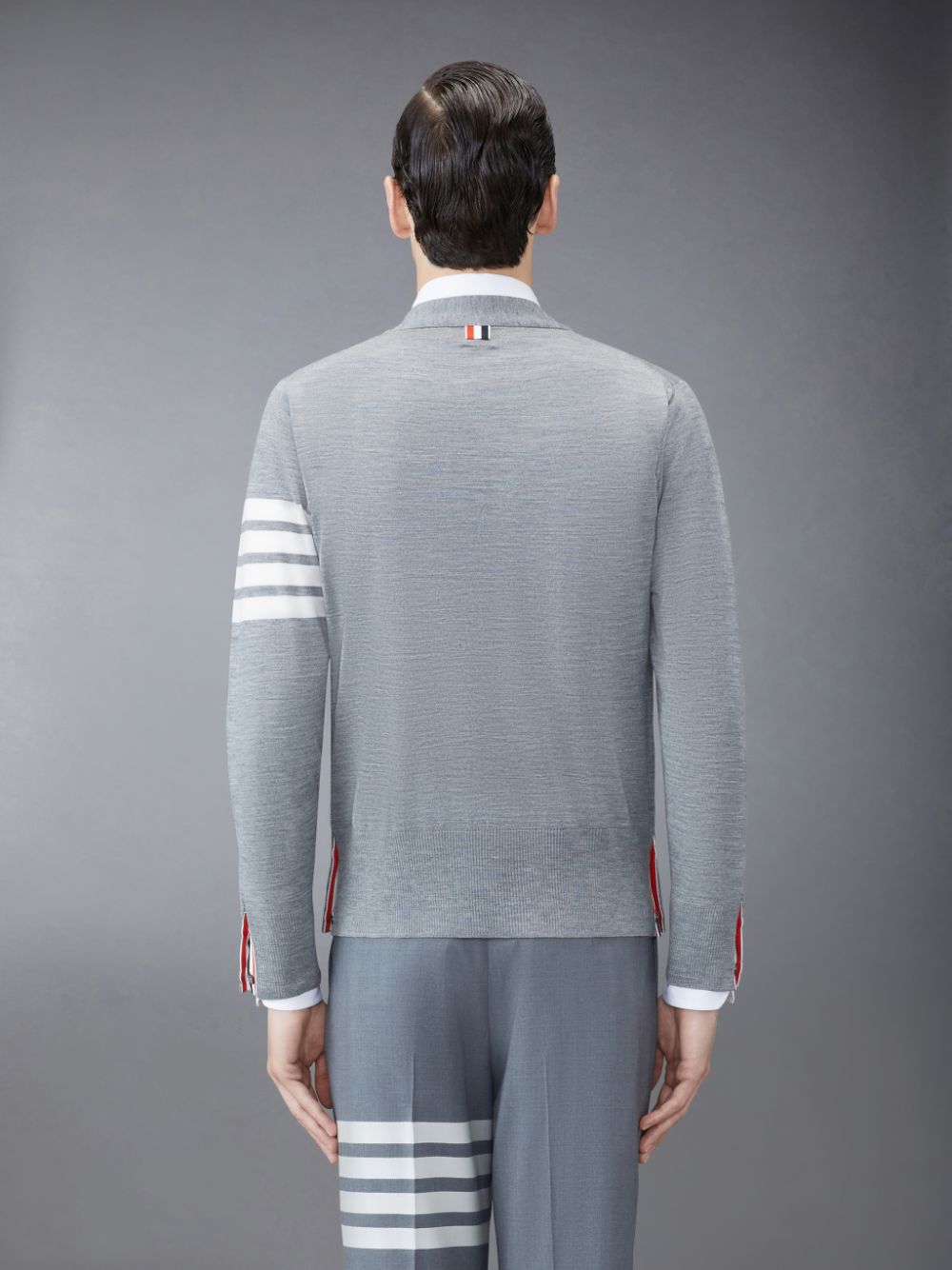 Cárdigan Thom Browne Wool Classic V-Neck Hombre Gris | BKW13L43110