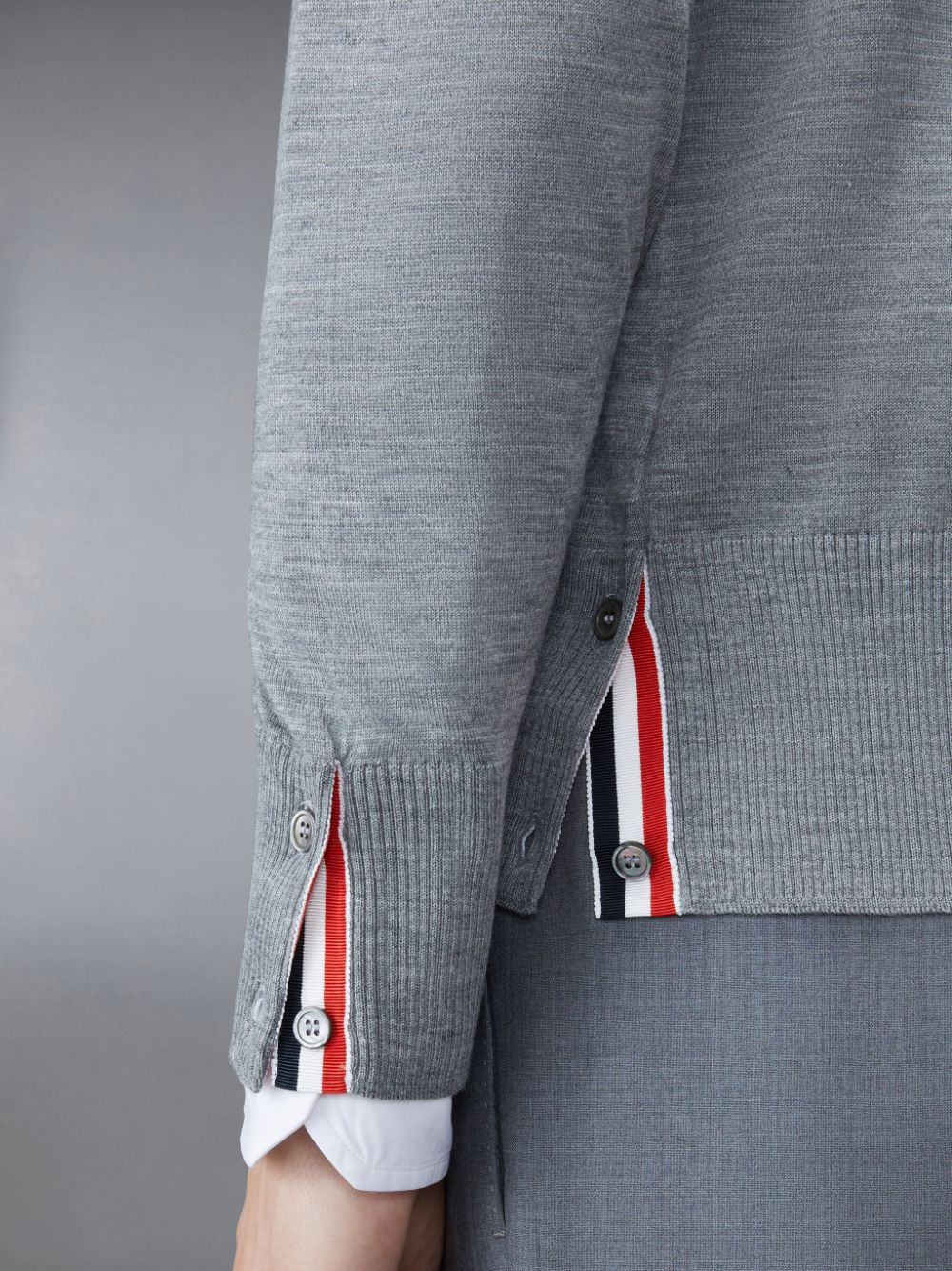 Cárdigan Thom Browne Wool Classic V-Neck Hombre Gris | BKW13L43110