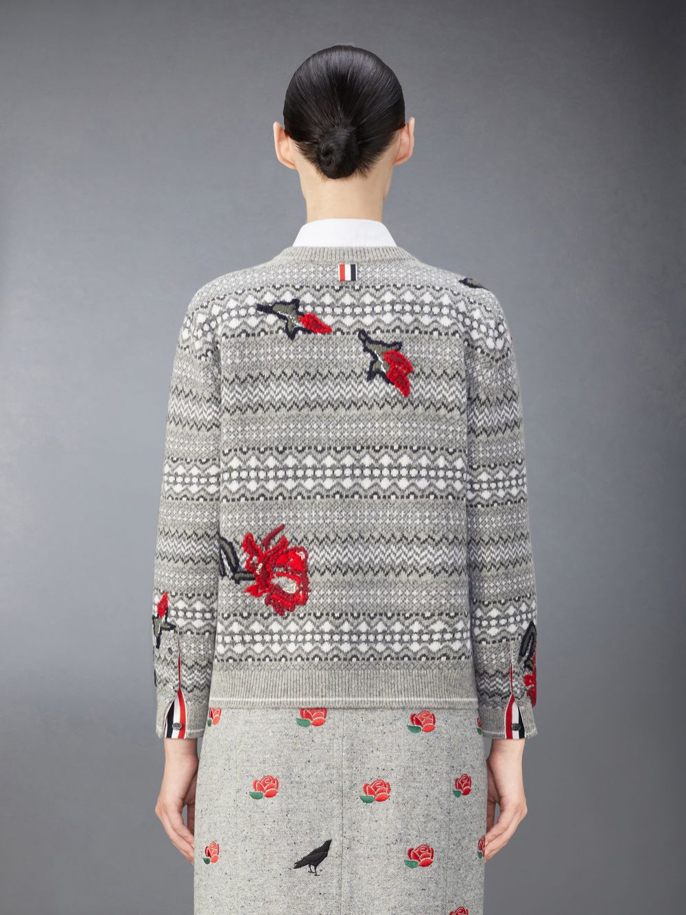 Cárdigan Thom Browne Wool Rose Mujer Gris | ACZ51A08458