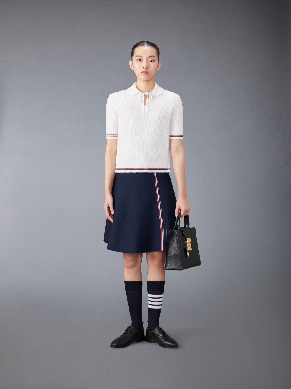 Falda Thom Browne Cotton Midi Flare Mujer Azules | YEY82X44250
