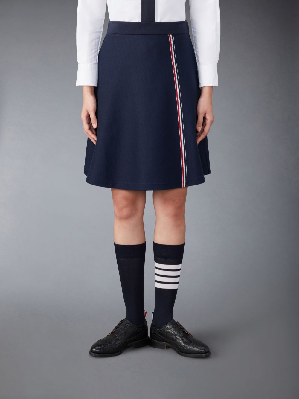 Falda Thom Browne Cotton Midi Flare Mujer Azules | YEY82X44250
