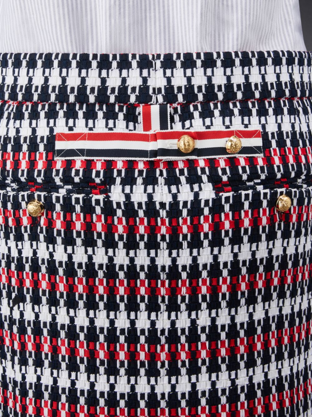 Falda Thom Browne GROSGRAIN TWEED LOW WAIST Mujer Rojas | FQW25J28277