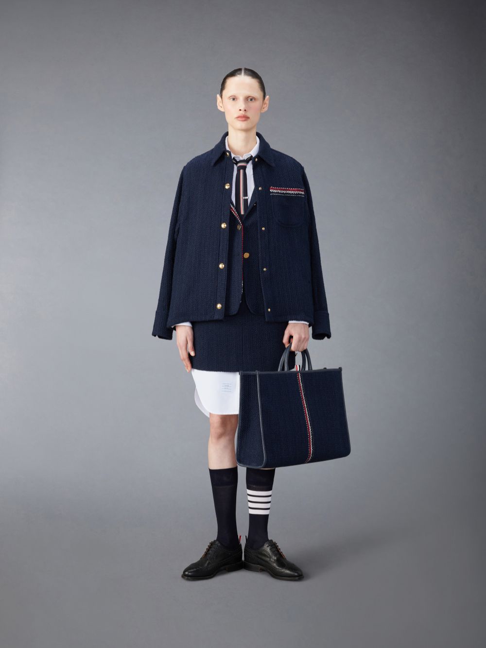 Falda Thom Browne Tweed Mini Mujer Azules | NNE22F16391