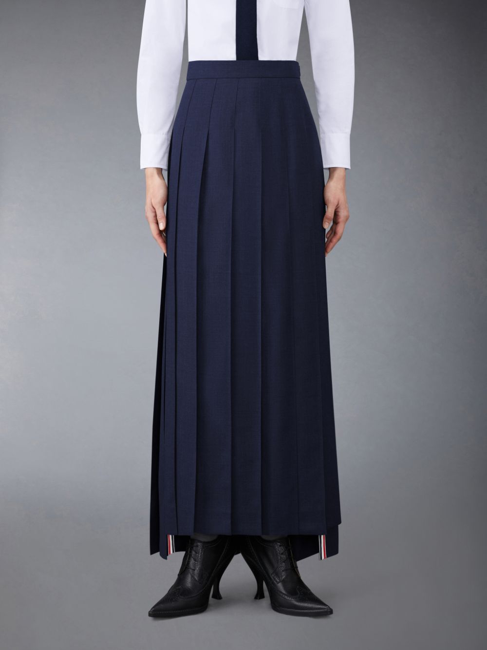 Falda Thom Browne Twill Pleated Long Mujer Azules | RVL69N42166