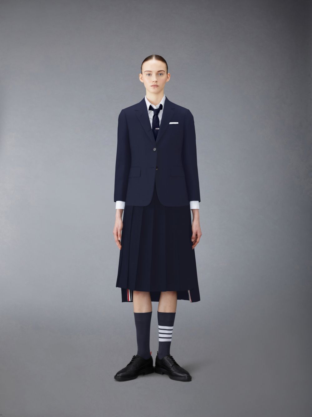 Falda Thom Browne Twill Pleated Midi Mujer Azules | SUP21O50731