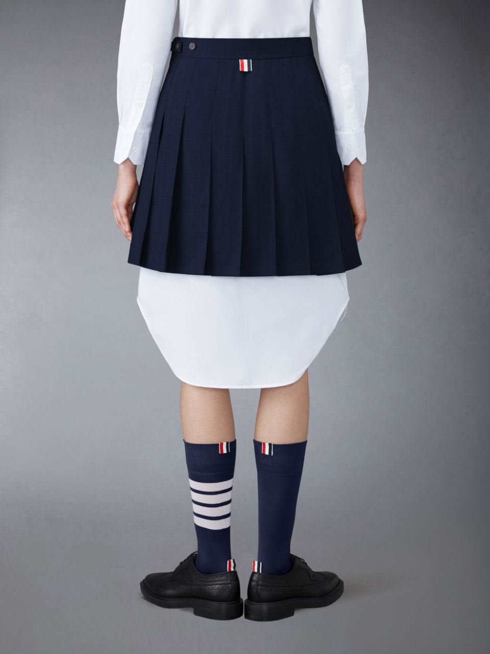 Falda Thom Browne Twill Pleated Mini Mujer Azules | JGV81Z64862