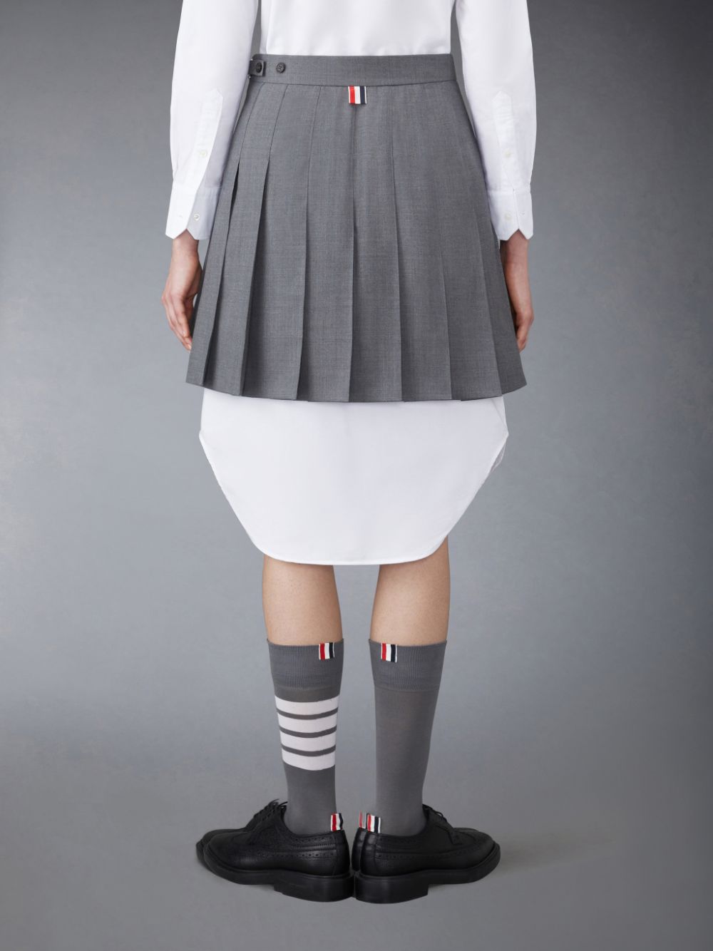 Falda Thom Browne Twill Pleated Mini Mujer Gris | DVC36Y49118