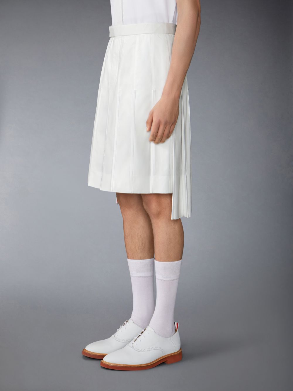 Falda Thom Browne Typewriter Self Tipping Midi Classic Pleated Hombre Blancas | TTB92V71367