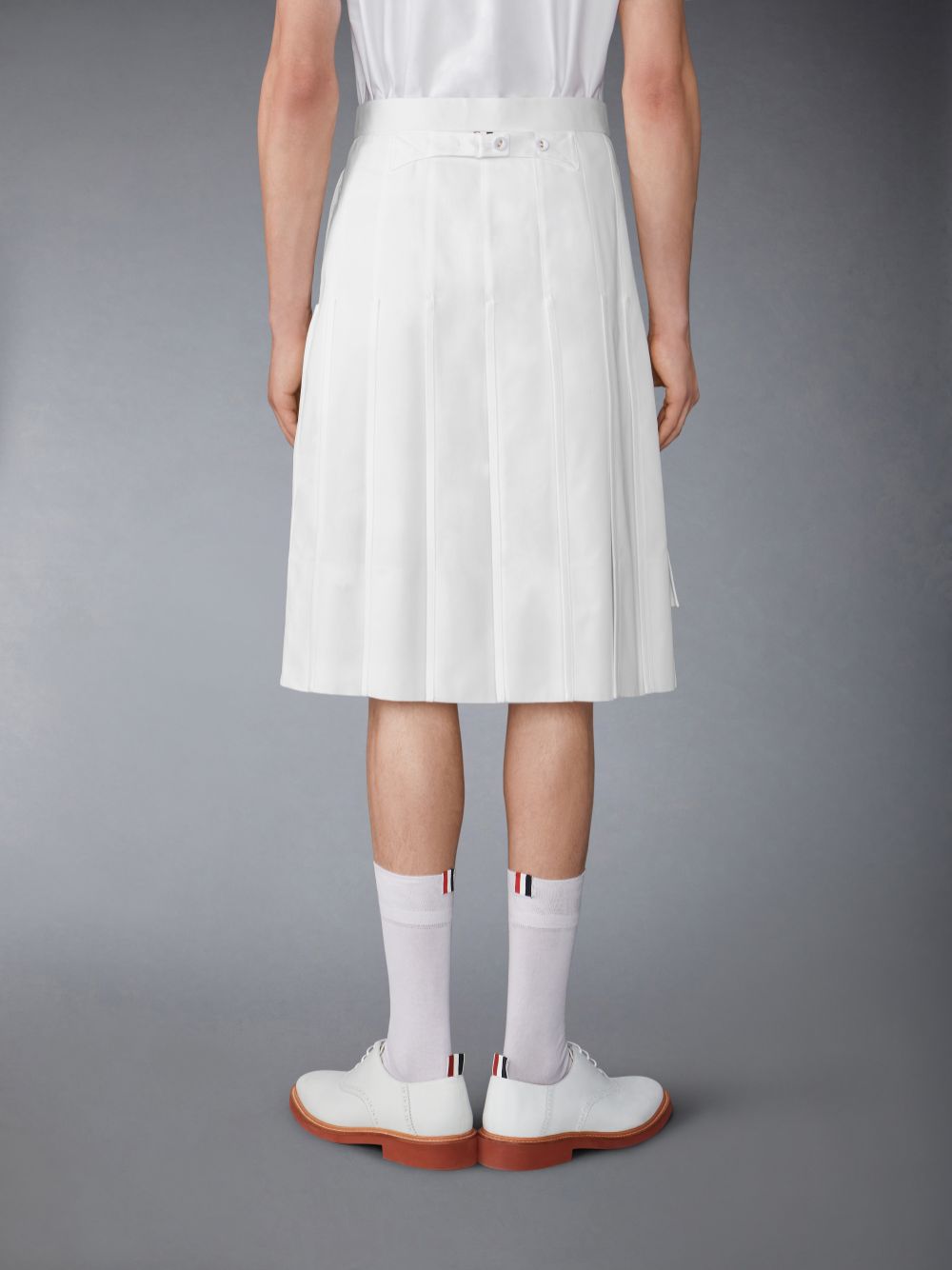 Falda Thom Browne Typewriter Self Tipping Midi Classic Pleated Hombre Blancas | TTB92V71367