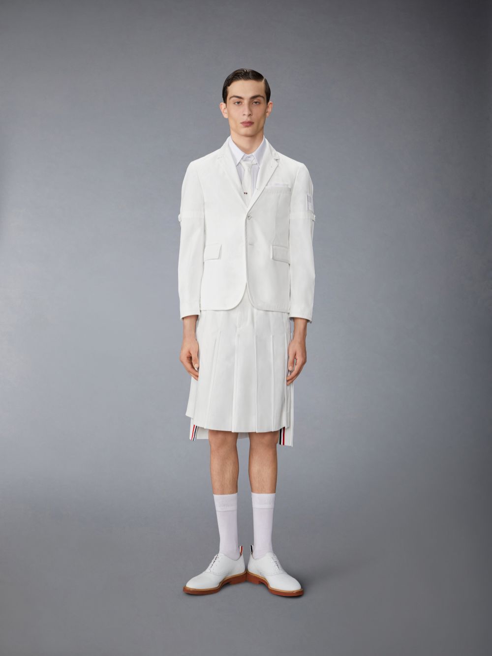 Falda Thom Browne Typewriter Self Tipping Midi Classic Pleated Hombre Blancas | TTB92V71367