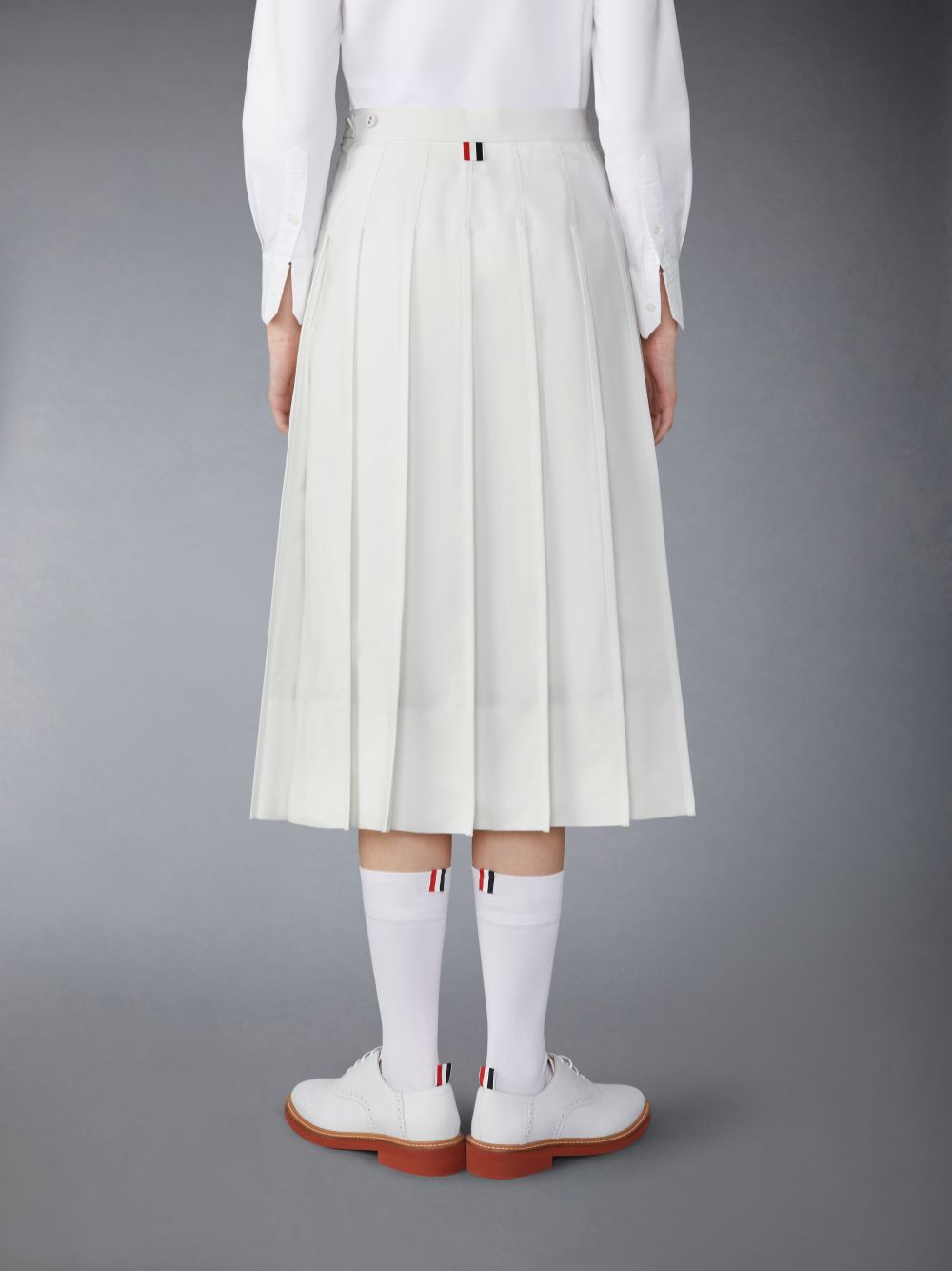 Falda Thom Browne Typewriter Self Tipping Midi Pleated Mujer Blancas | UDE17R90615