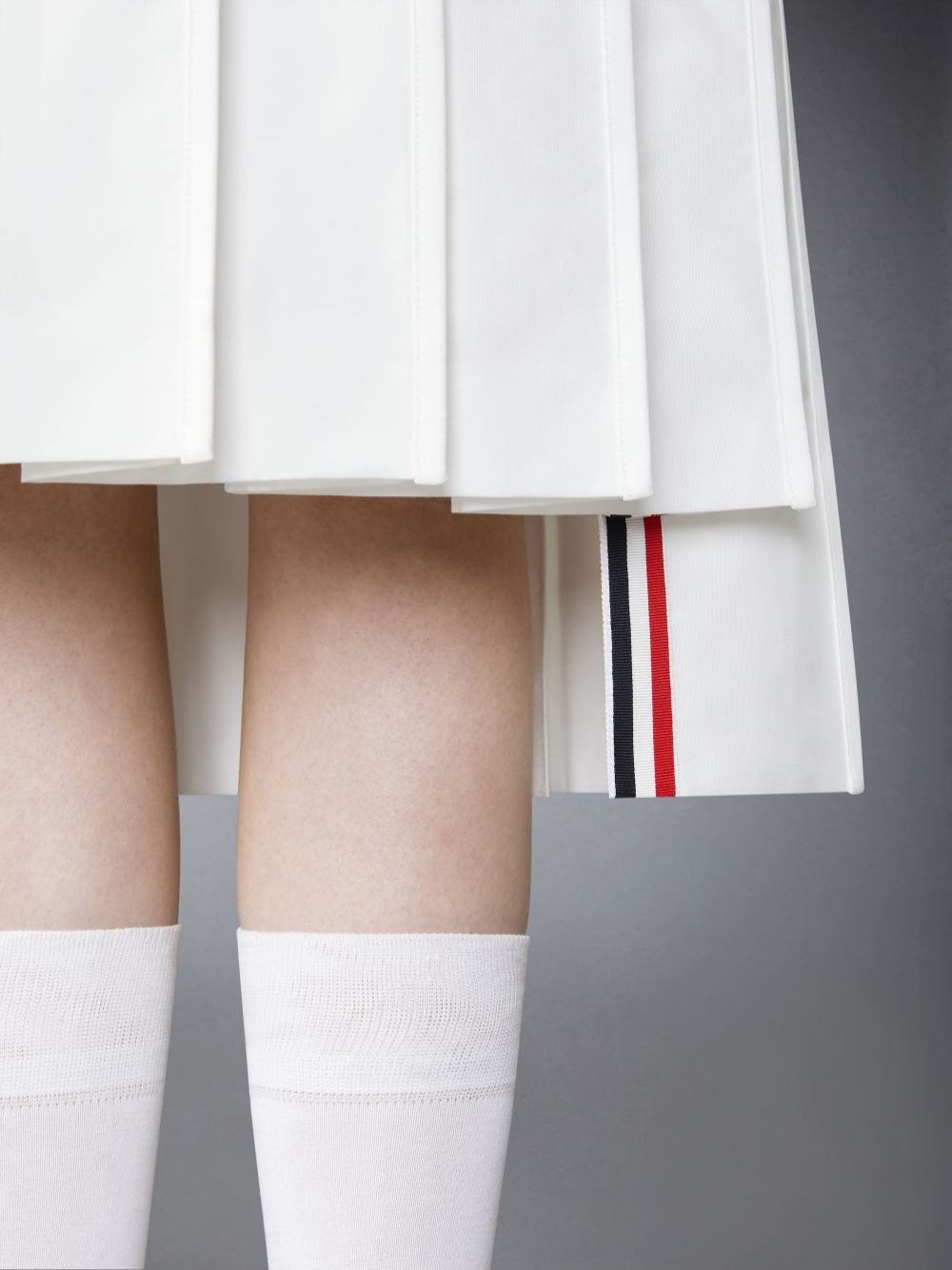 Falda Thom Browne Typewriter Self Tipping Midi Pleated Mujer Blancas | UDE17R90615