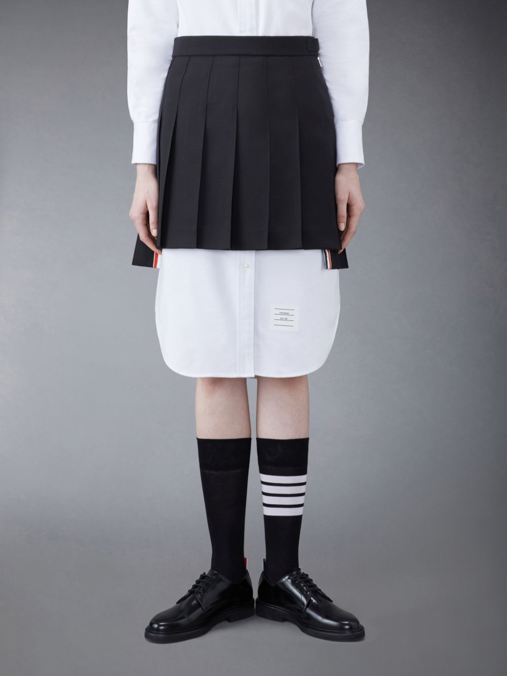 Falda Thom Browne Wool Fresco Pleated Mini Mujer Negras | KIT90Q24369