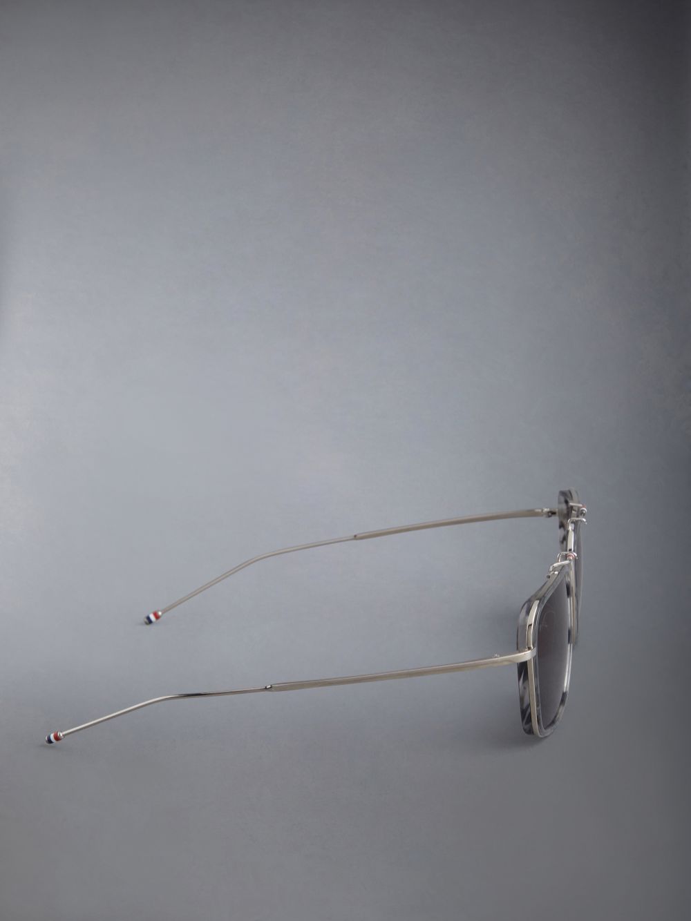 Gafas de Sol Thom Browne Acetate And Titanium Rectangular Aviator Hombre Gris | SLD27U23539