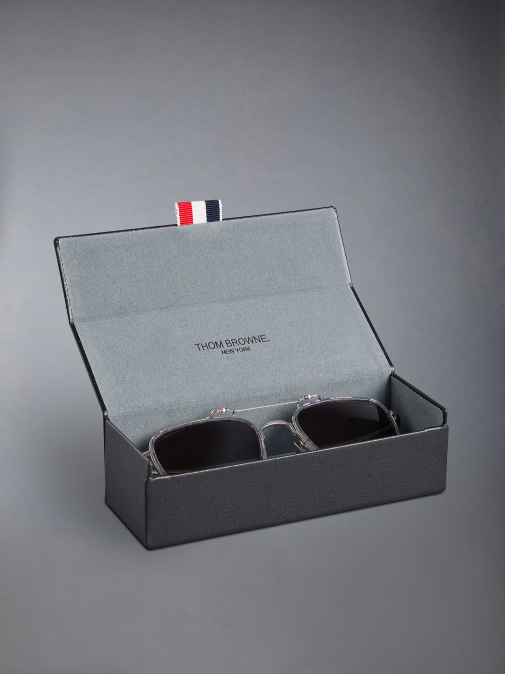 Gafas de Sol Thom Browne Acetate And Titanium Rectangular Aviator Hombre Gris | SLD27U23539