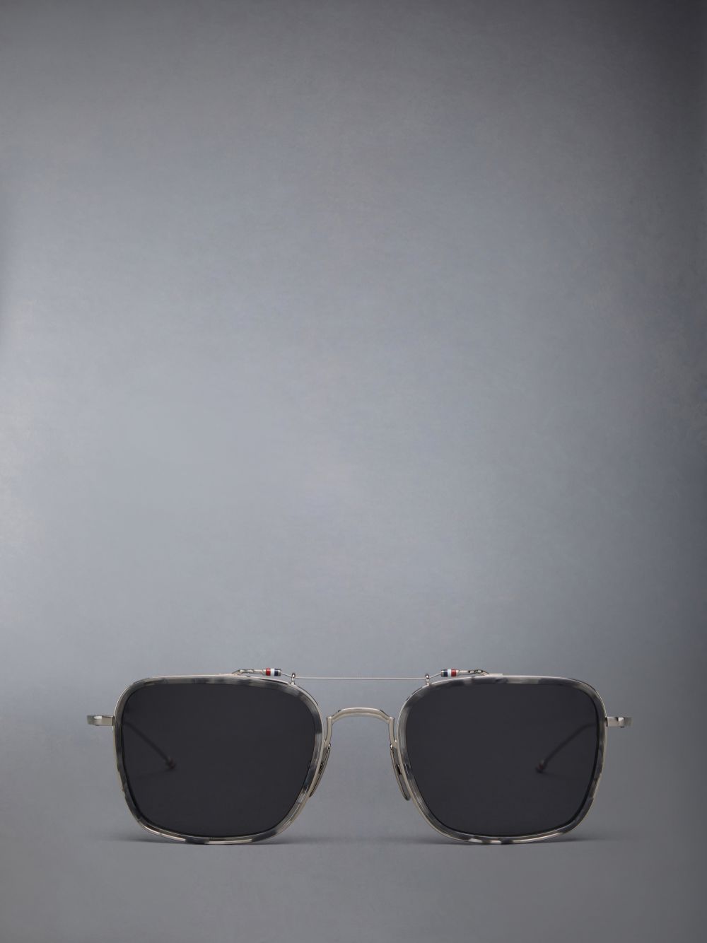 Gafas de Sol Thom Browne Acetate And Titanium Rectangular Aviator Hombre Gris | SLD27U23539