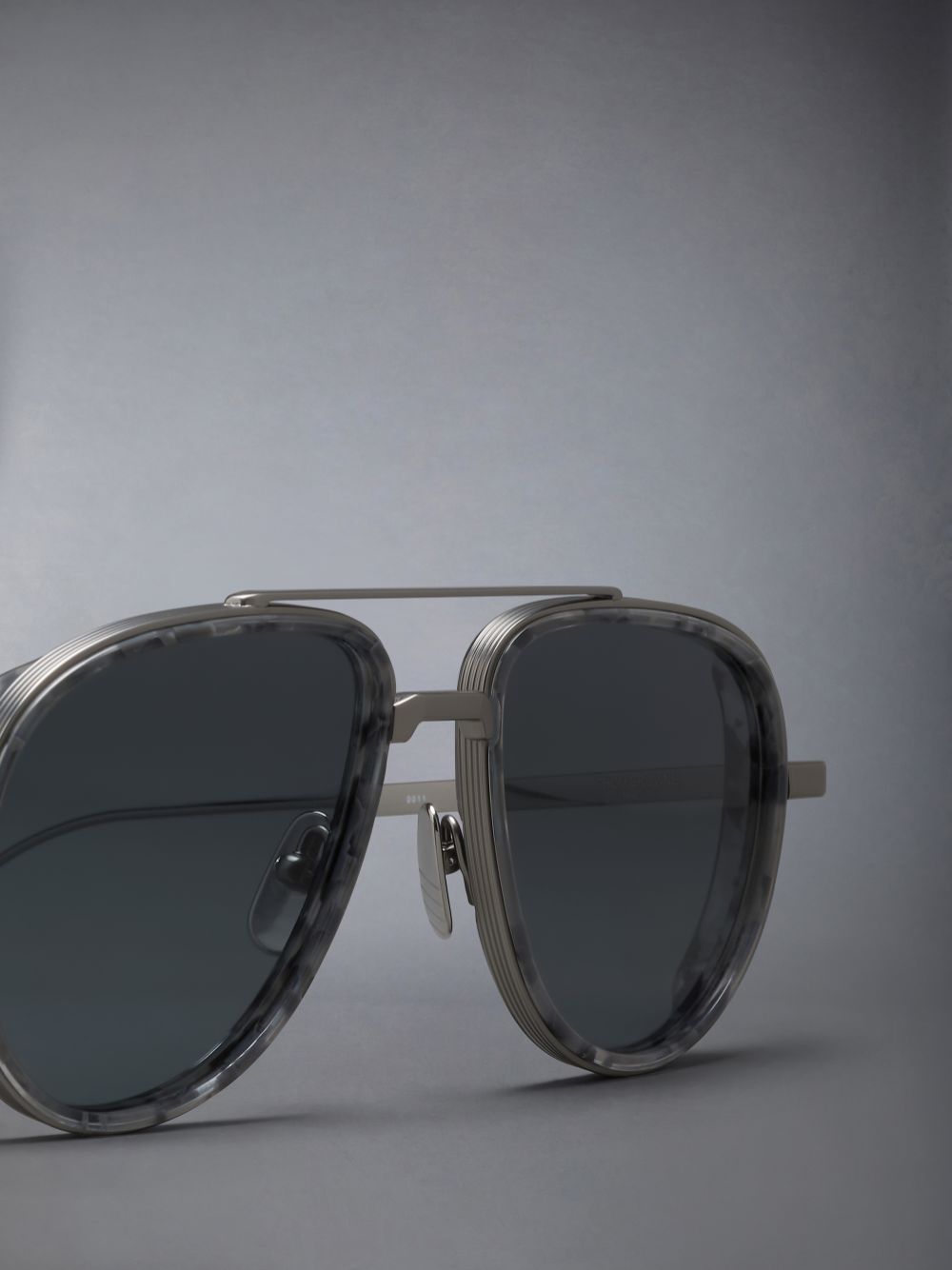 Gafas de Sol Thom Browne Acetate And Titanium Aviator Hombre Gris | JCD05G35828