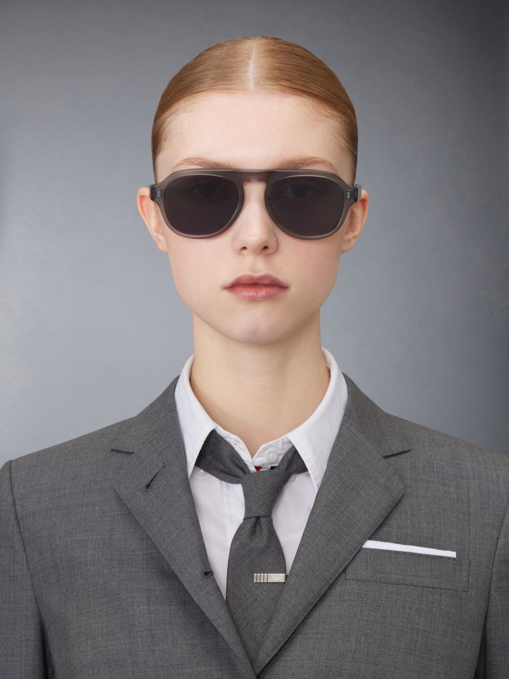Gafas de Sol Thom Browne Acetate Oval Mujer Gris | OOA63E88756