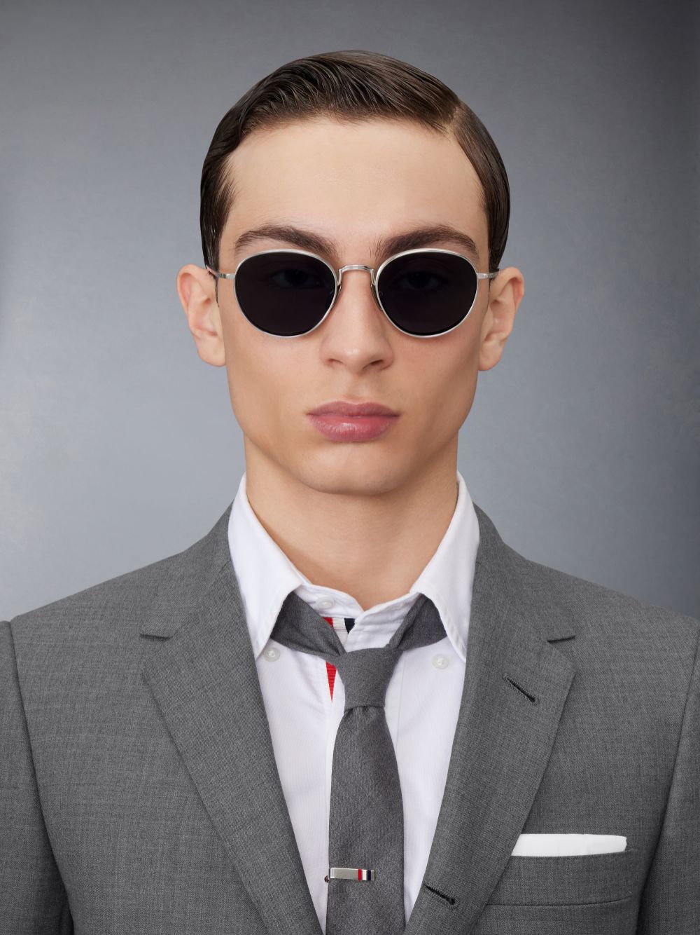Gafas de Sol Thom Browne Titanium Round Mujer Plateadas | ZNB87I62573
