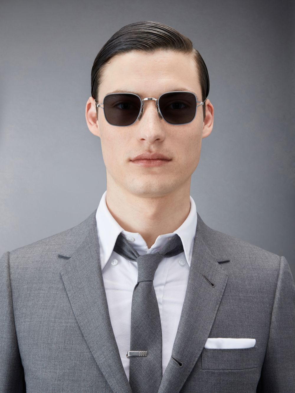 Gafas de Sol Thom Browne Titanium Square Hombre Plateadas | TPW56P27706