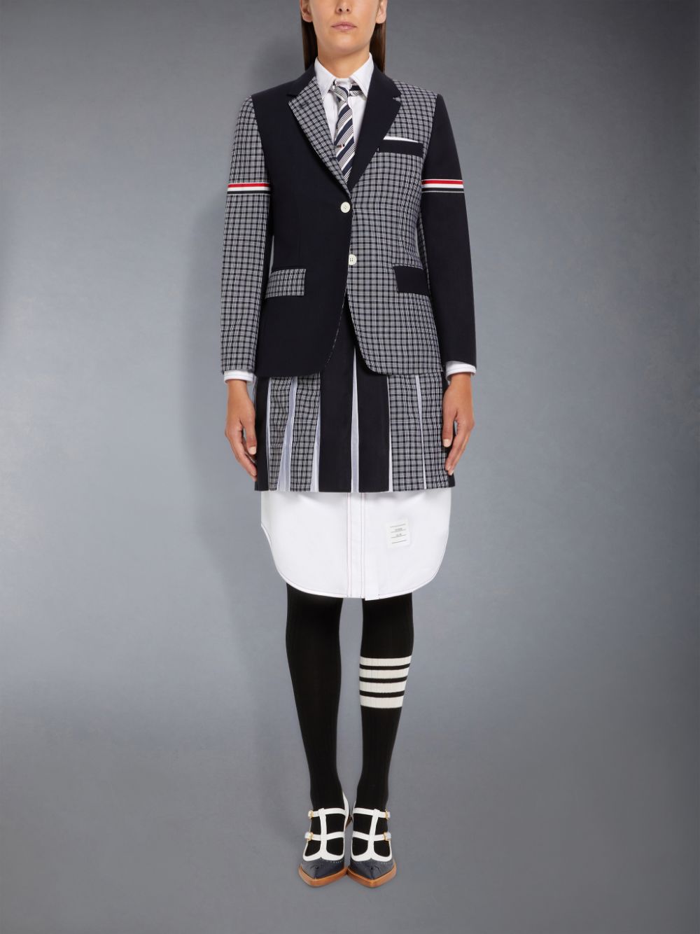 Mallas Thom Browne Fine Merino Wool 4-Bar Opaque Rib Mujer Negras | BBI04K76003