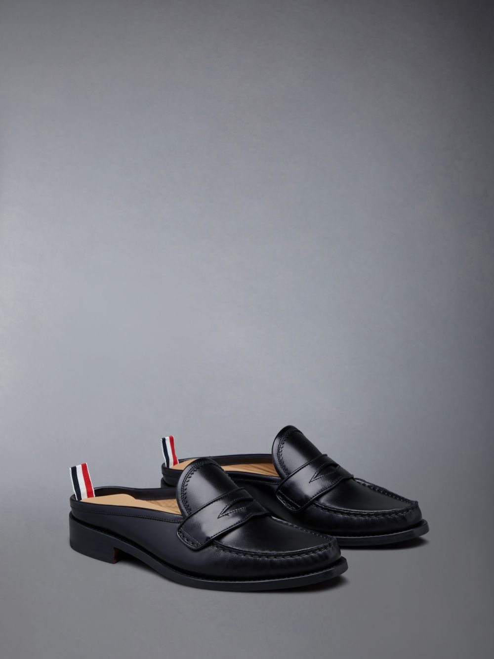Mocasines Thom Browne Calf Flexible Leather Sole Pleated Penny Hombre Negras | XUV06U23717