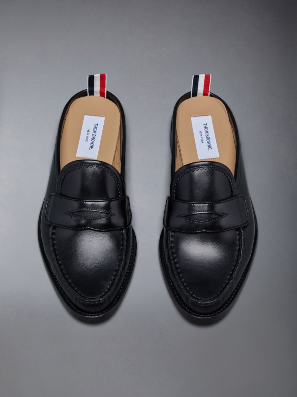 Mocasines Thom Browne Calf Flexible Leather Sole Pleated Penny Hombre Negras | XUV06U23717