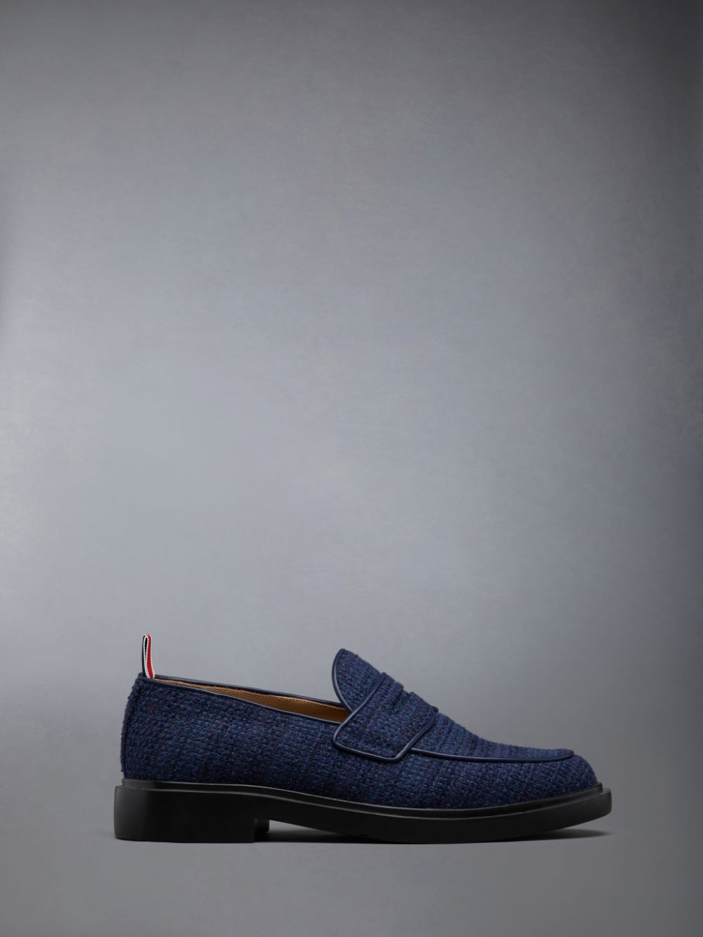 Mocasines Thom Browne Cotton Tweed Rubber Sole Classic Penny Hombre Azules | GLG78G07405