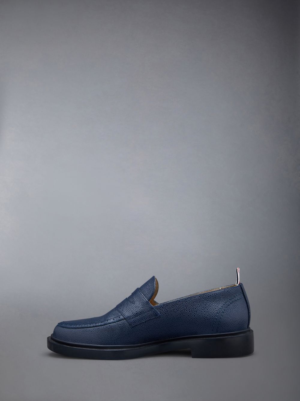 Mocasines Thom Browne Pebble Grain Leather Rubber Sole Penny Hombre Azules | JEQ23T03001