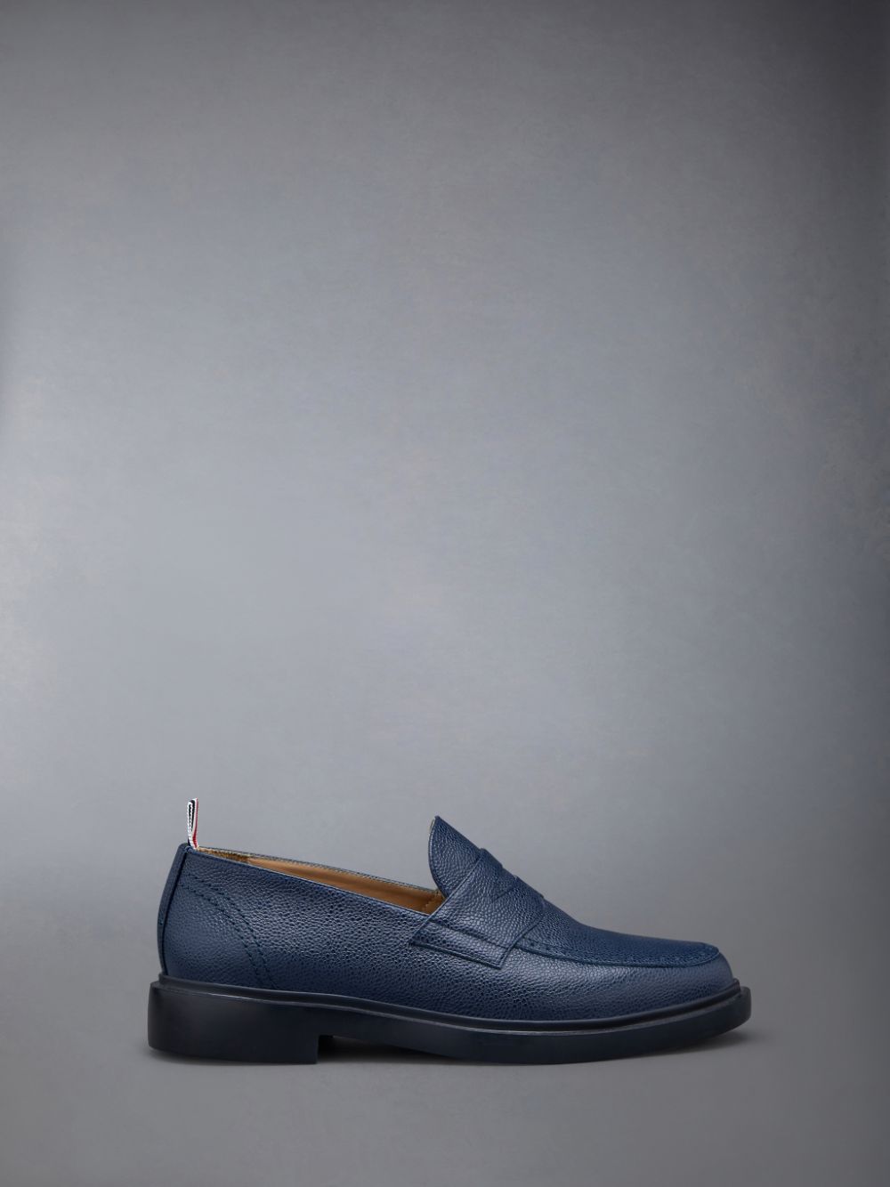 Mocasines Thom Browne Pebble Grain Leather Rubber Sole Penny Hombre Azules | JEQ23T03001