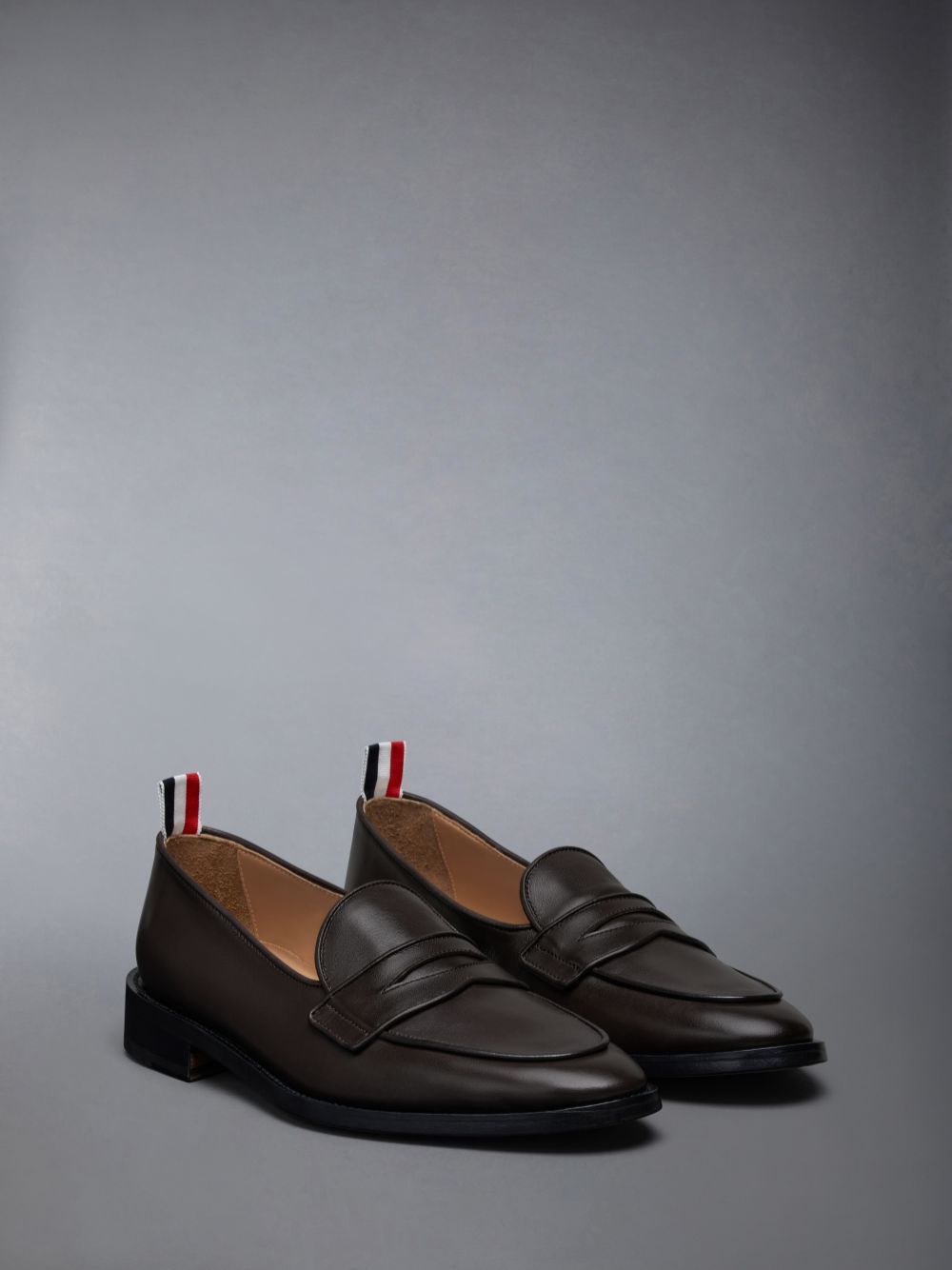 Mocasines Thom Browne VITELLO CALF LEATHER VARSITY PENNY Hombre Marrones | GLB55X15437