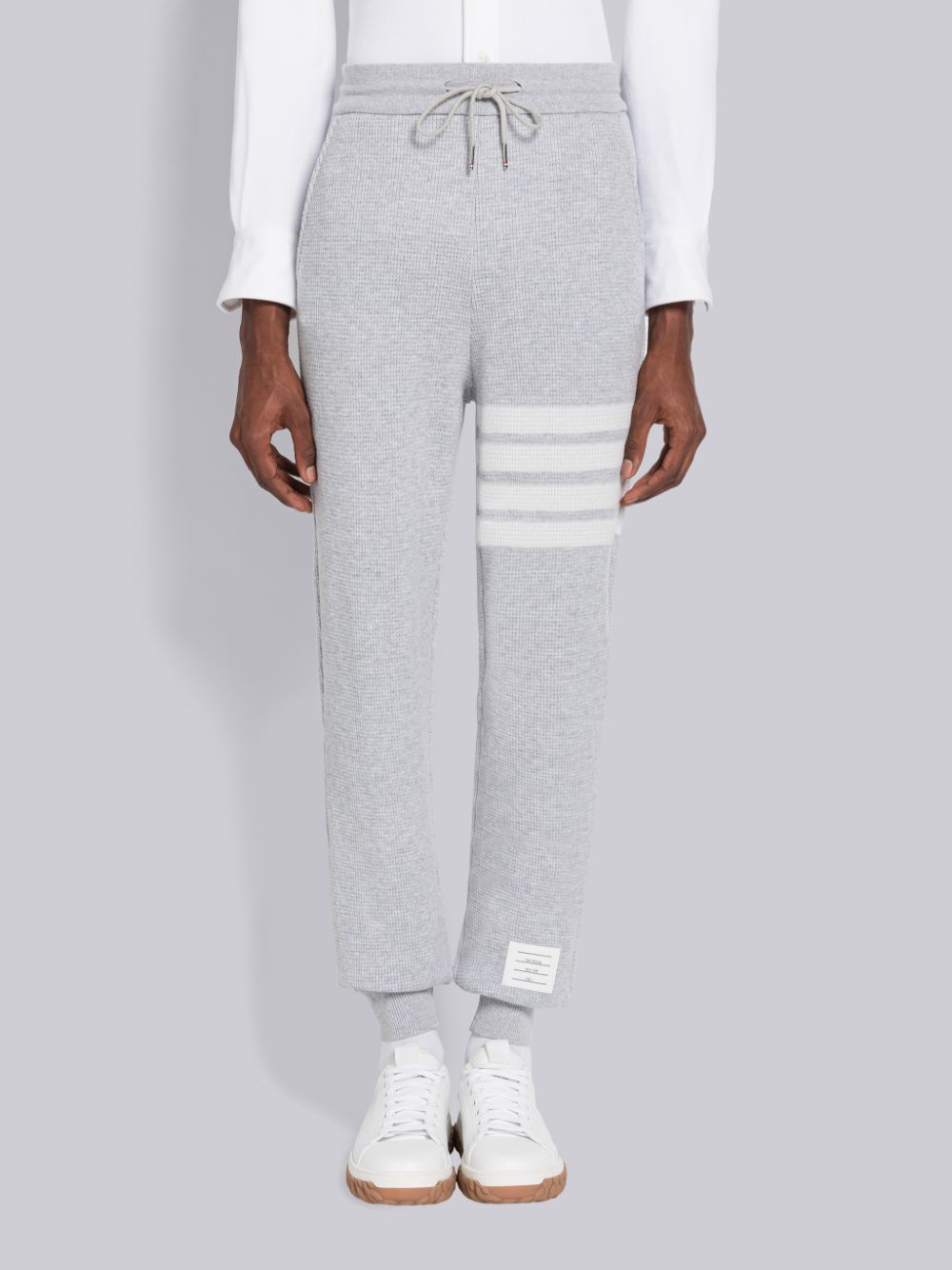 Pantalon Deportivo Thom Browne Cashmere Waffle 4-Bar Hombre Gris | JLV82K19285
