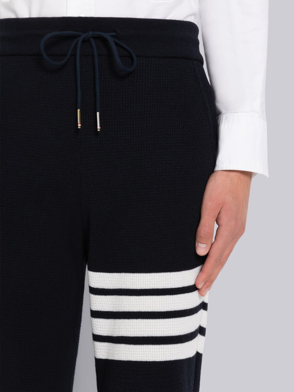 Pantalon Deportivo Thom Browne Cashmere Waffle 4-Bar Hombre Azules | HNK82O11301