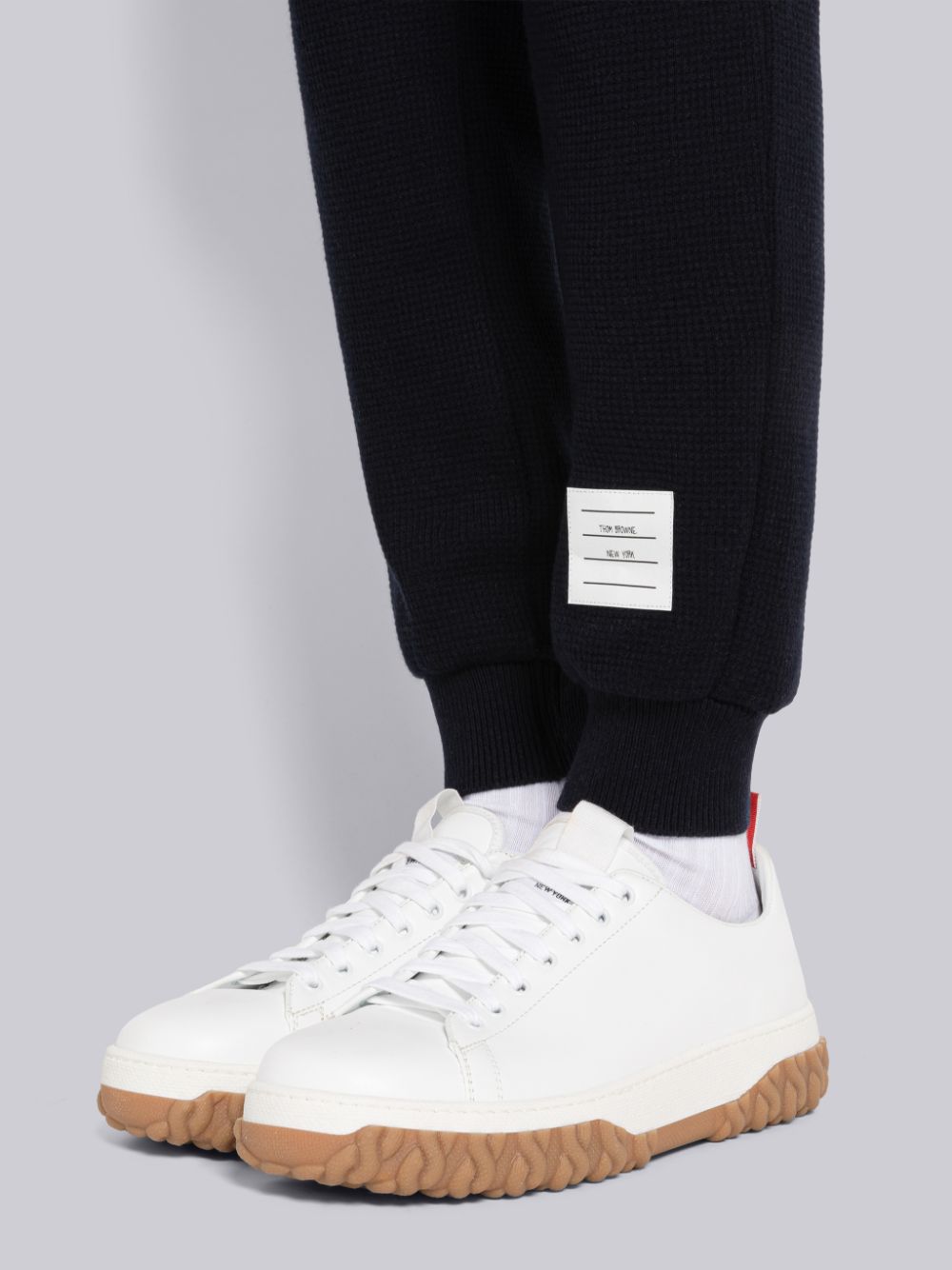 Pantalon Deportivo Thom Browne Cashmere Waffle 4-Bar Hombre Azules | HNK82O11301