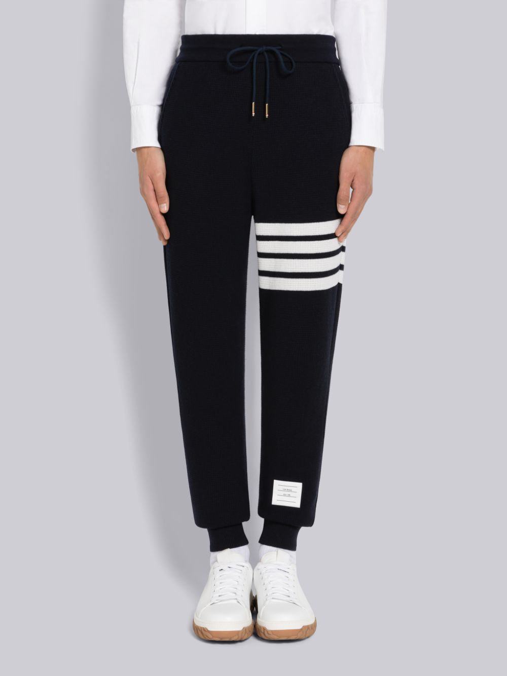 Pantalon Deportivo Thom Browne Cashmere Waffle 4-Bar Hombre Azules | HNK82O11301