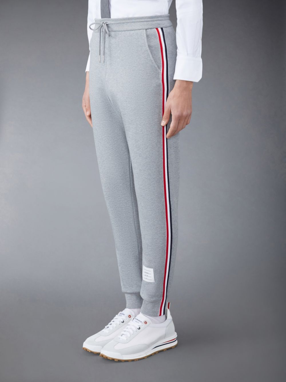 Pantalon Deportivo Thom Browne Classic Loopback Stripe Hombre Gris | UAU40P70955