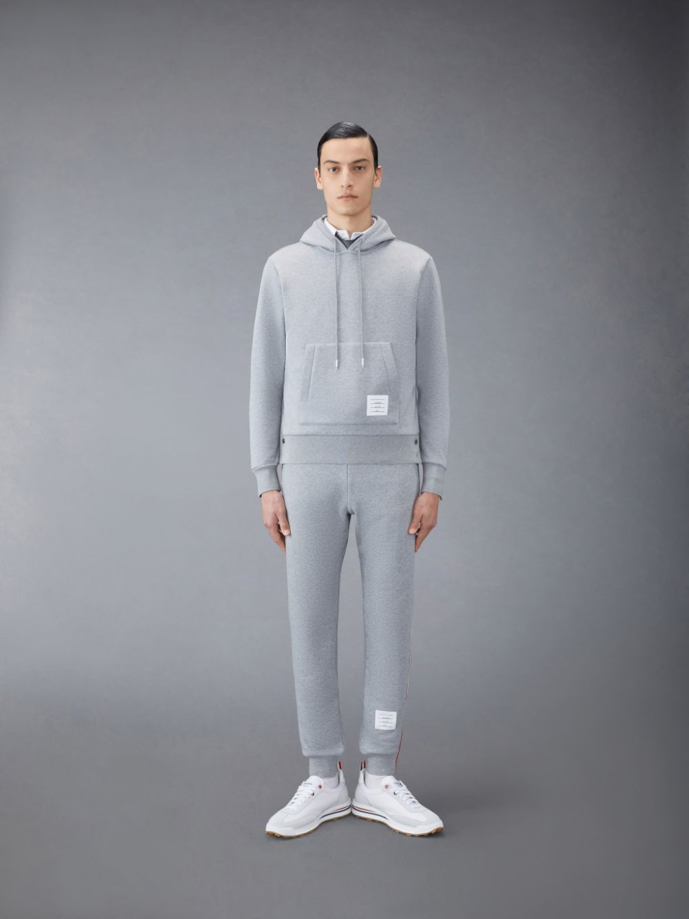 Pantalon Deportivo Thom Browne Classic Loopback Stripe Hombre Gris | UAU40P70955