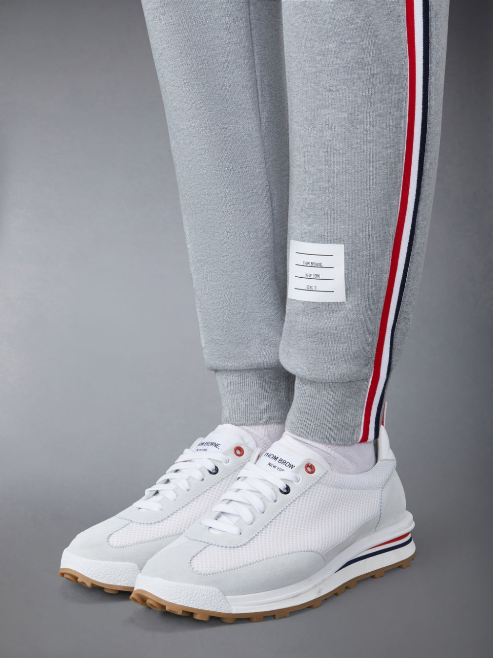 Pantalon Deportivo Thom Browne Classic Loopback Stripe Hombre Gris | UAU40P70955