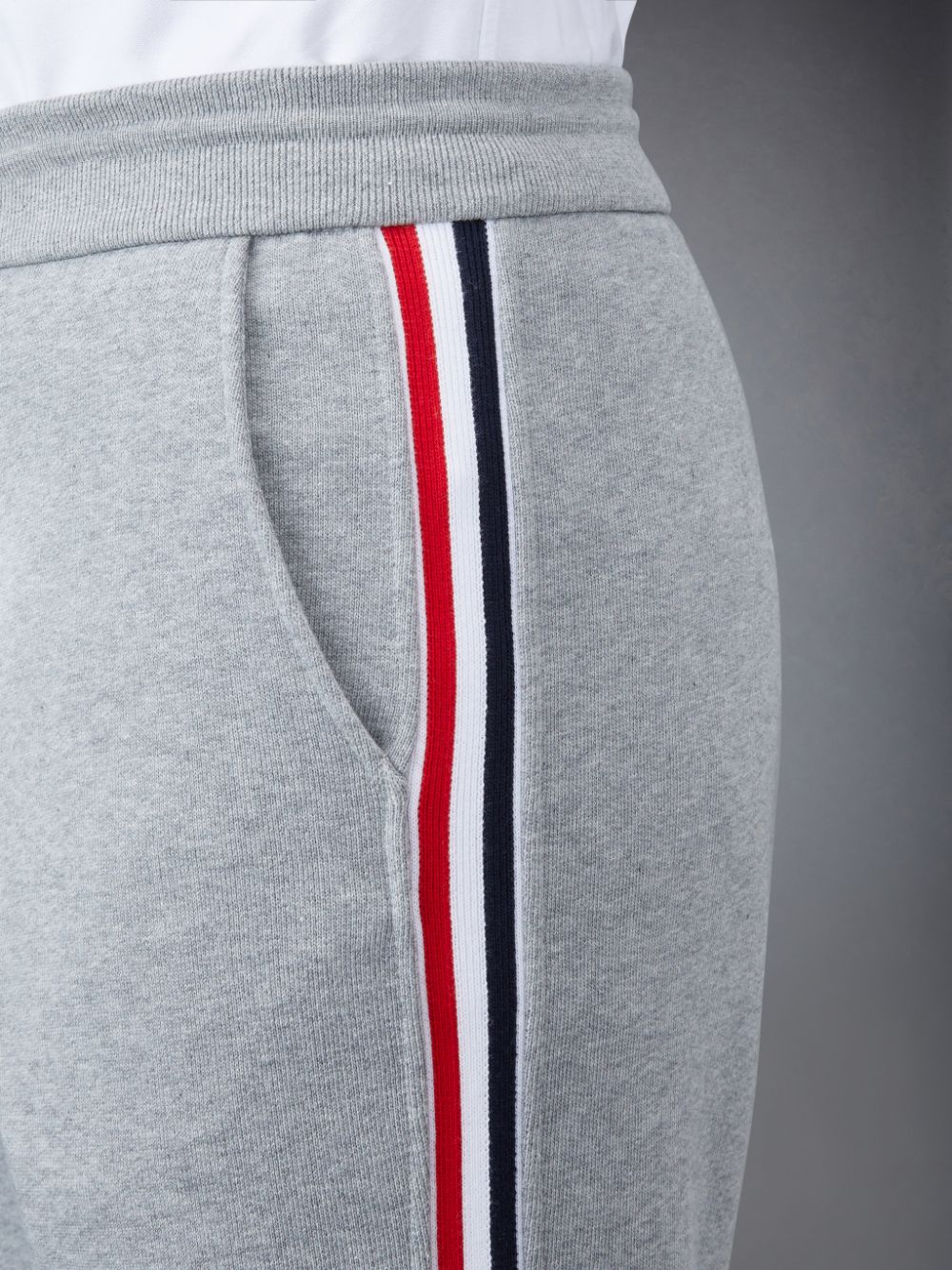 Pantalon Deportivo Thom Browne Classic Loopback Stripe Hombre Gris | UAU40P70955