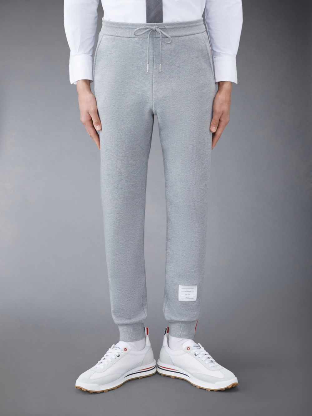 Pantalon Deportivo Thom Browne Classic Loopback Stripe Hombre Gris | UAU40P70955