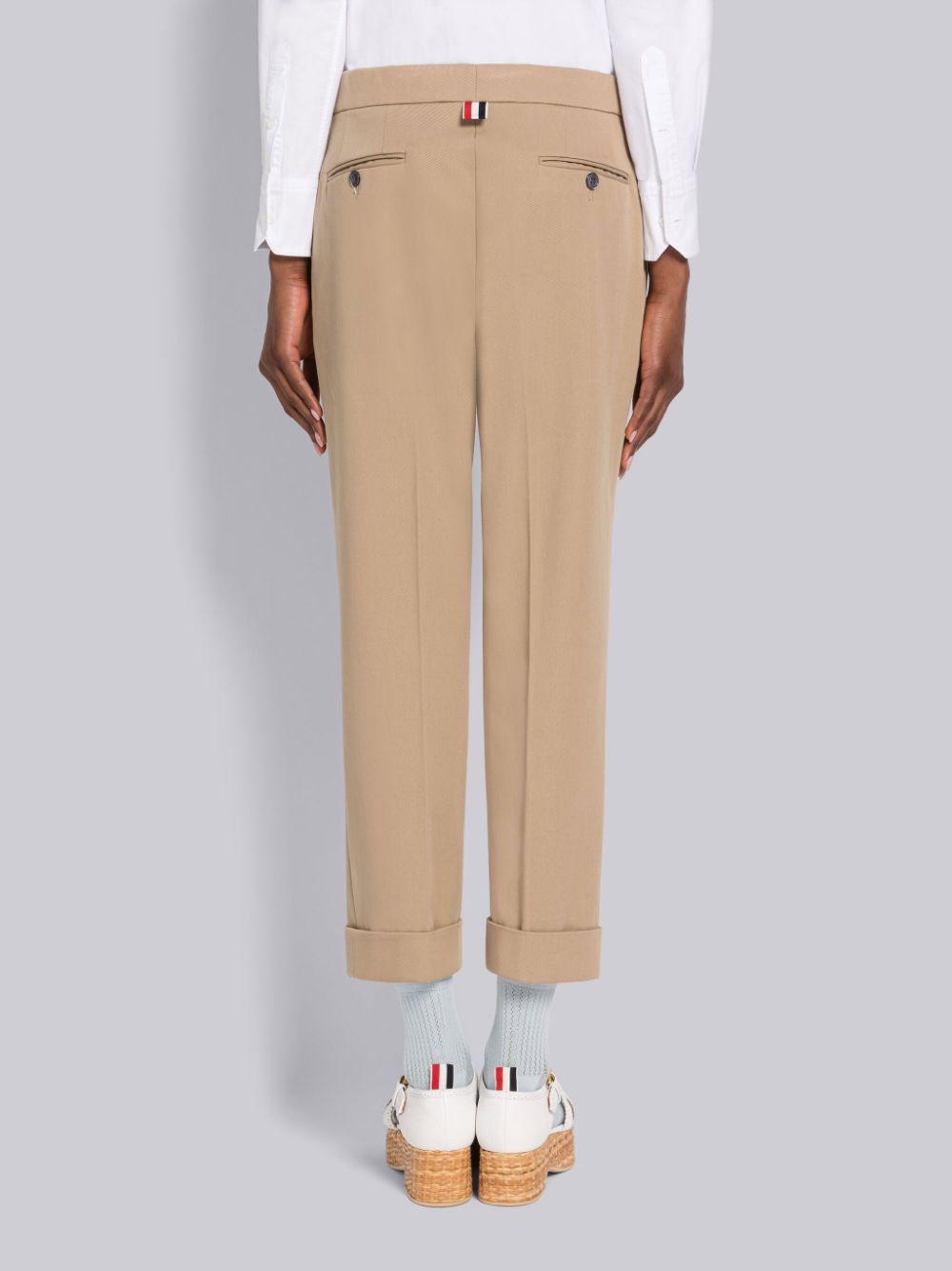 Pantalon Thom Browne Cotton Gabardine Low Rise Slim Mujer Marrones | SVB60N43428