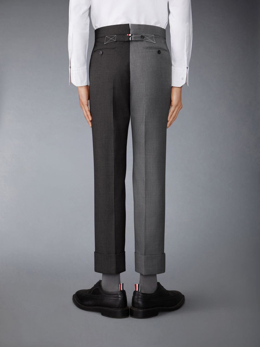 Pantalon Thom Browne Funmix Twill Contrast Topstitching Classic Back Strap Hombre Gris | OBJ70J17885