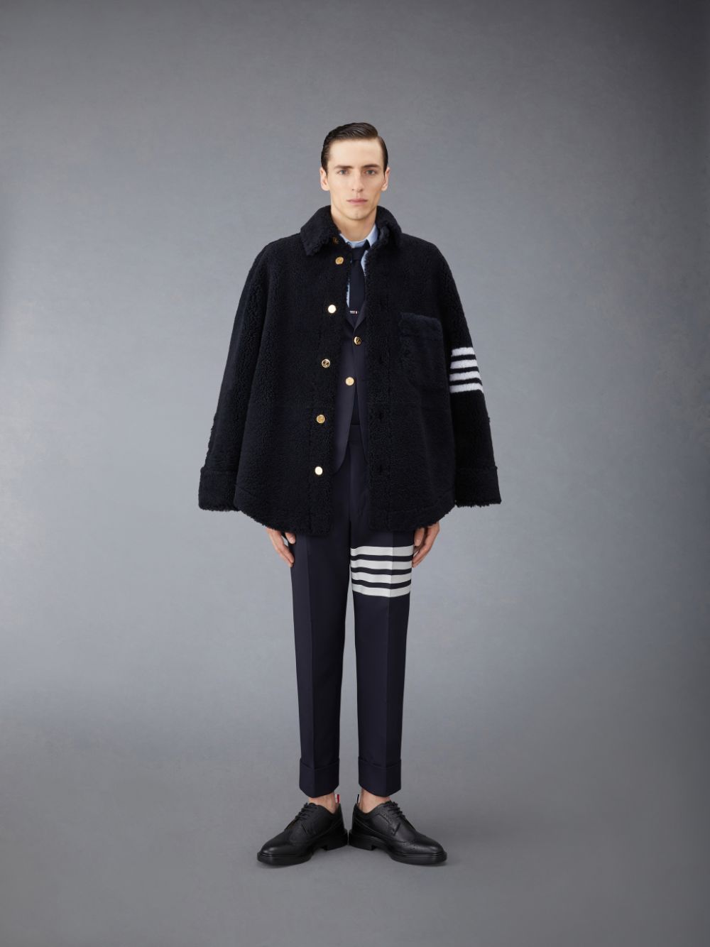 Pantalon Thom Browne Plain Weave 4-Bar Hombre Azules | LML29E44873