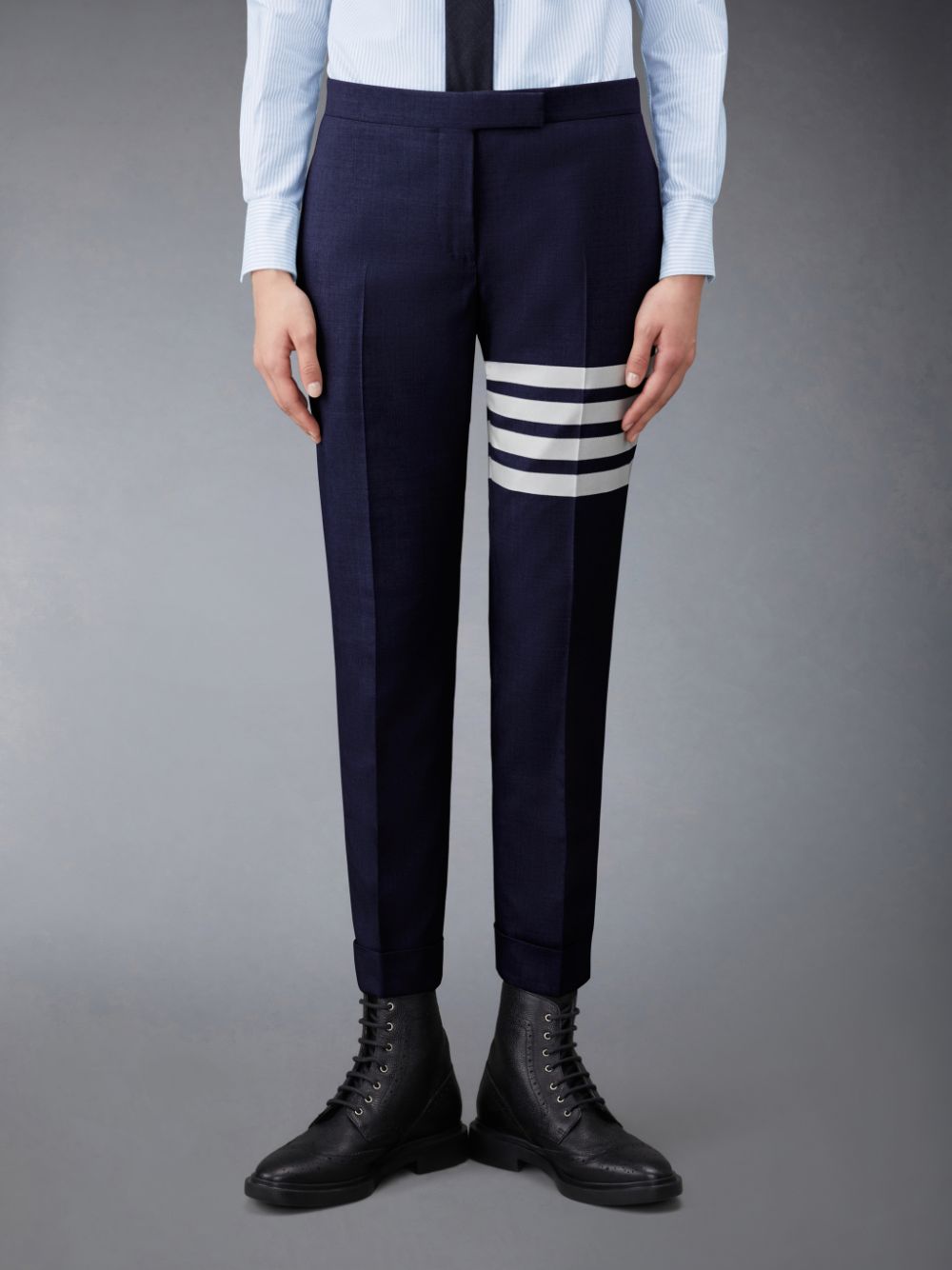 Pantalon Thom Browne Plain Weave 4-Bar Low Rise Skinny Mujer Azules | WKK77Y21372