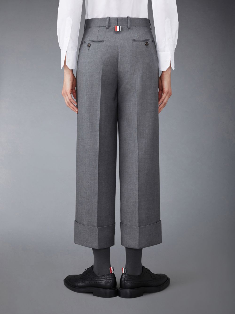 Pantalon Thom Browne Twill Sack Mujer Gris | EAF17D78651