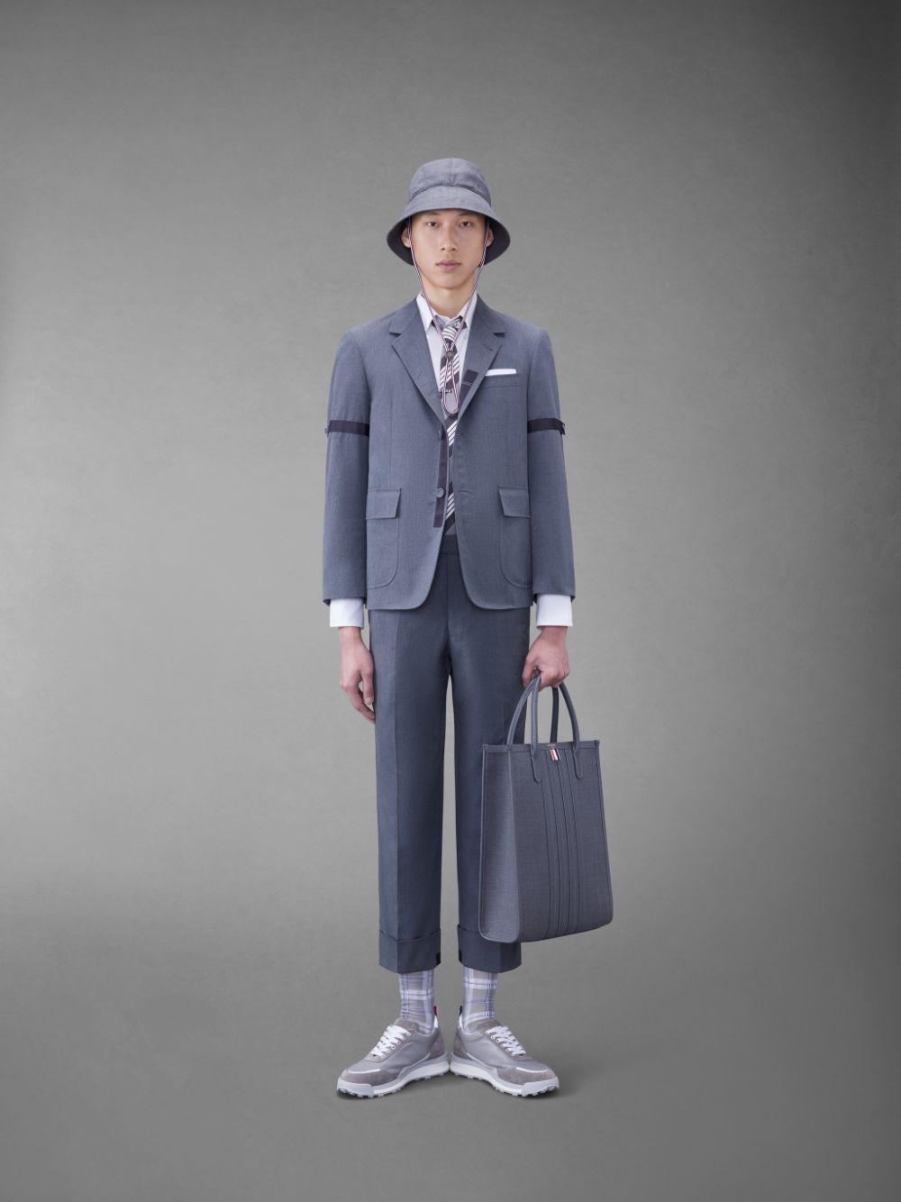 Pantalon Thom Browne Typewriter Cloth Classic Hombre Gris | NON40P51829