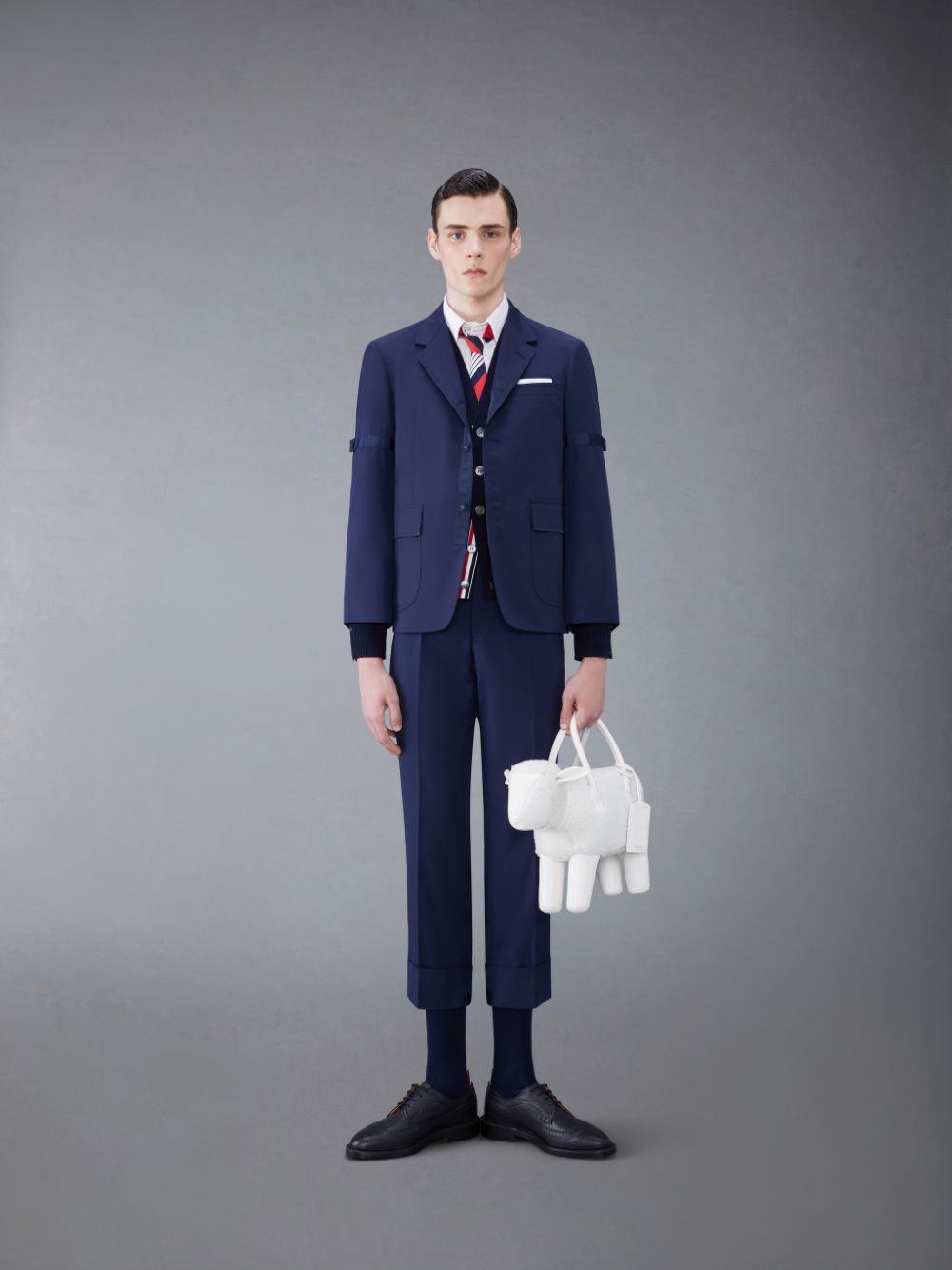 Pantalon Thom Browne Typewriter Cloth Classic Backstrap Hombre Azules | EBW76B04872