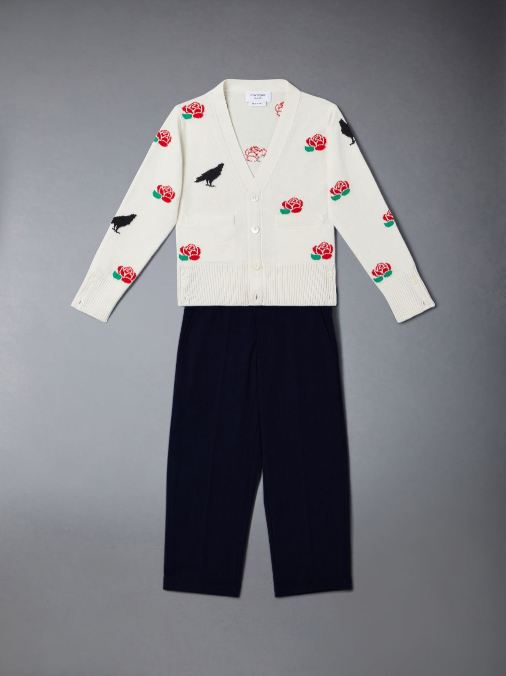 Pantalon Thom Browne Typewriter Track Niña Gris | EXL38Y99143