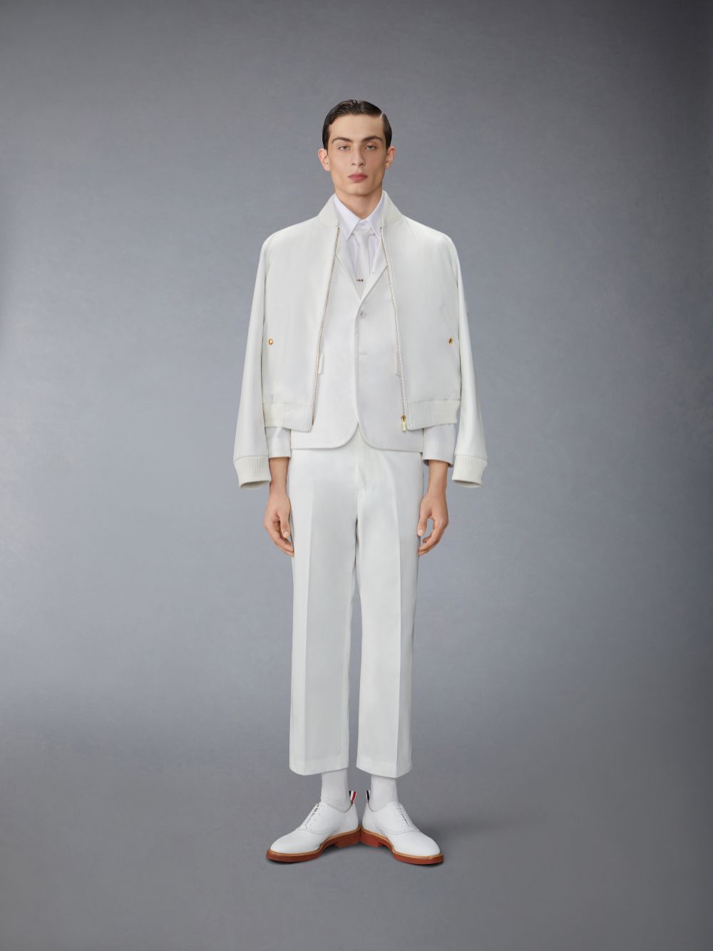 Pantalon Thom Browne Typewriter Unconstructed Straight Leg Hombre Blancas | YFK32Y99533