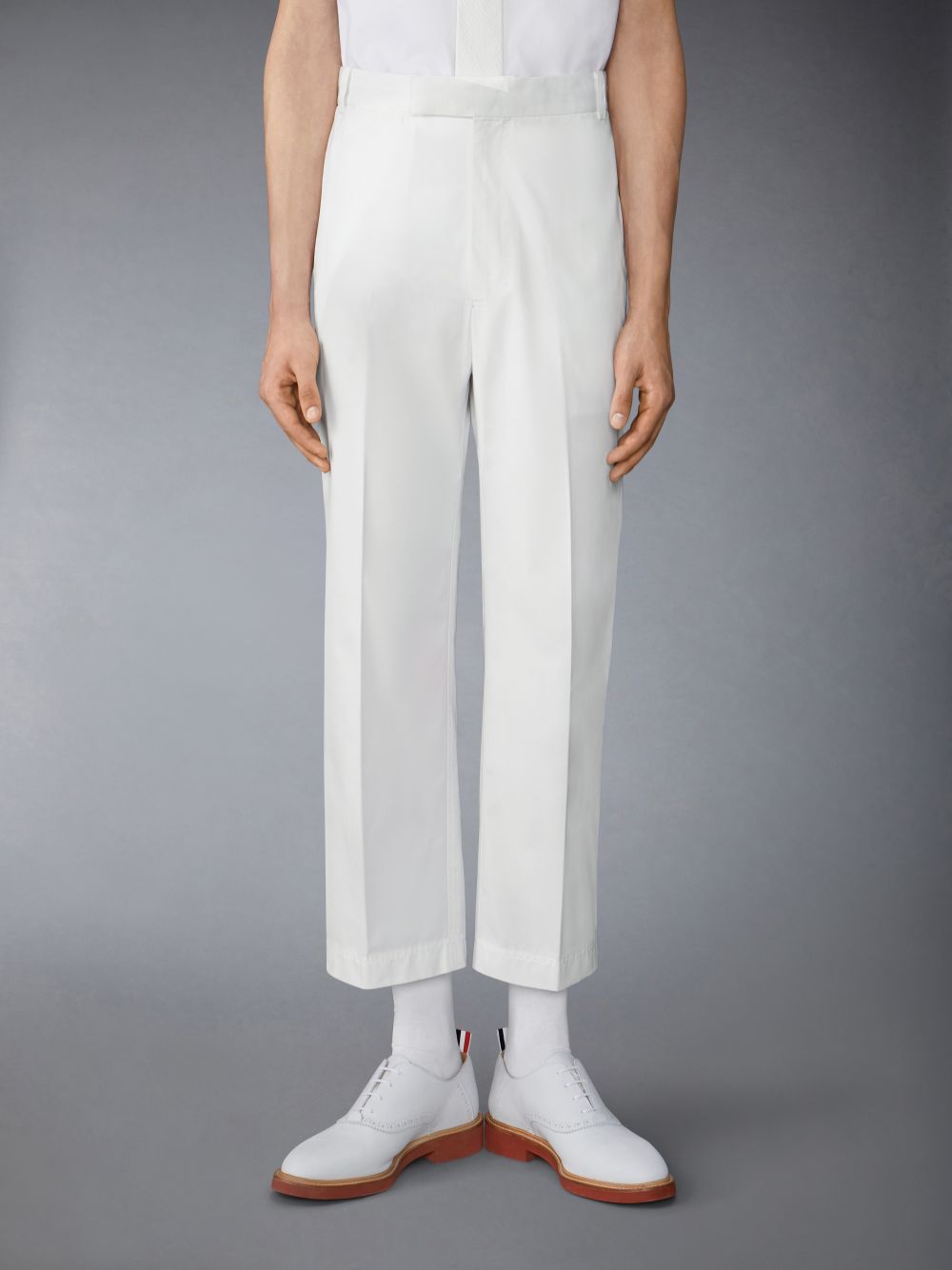 Pantalon Thom Browne Typewriter Unconstructed Straight Leg Hombre Blancas | YFK32Y99533